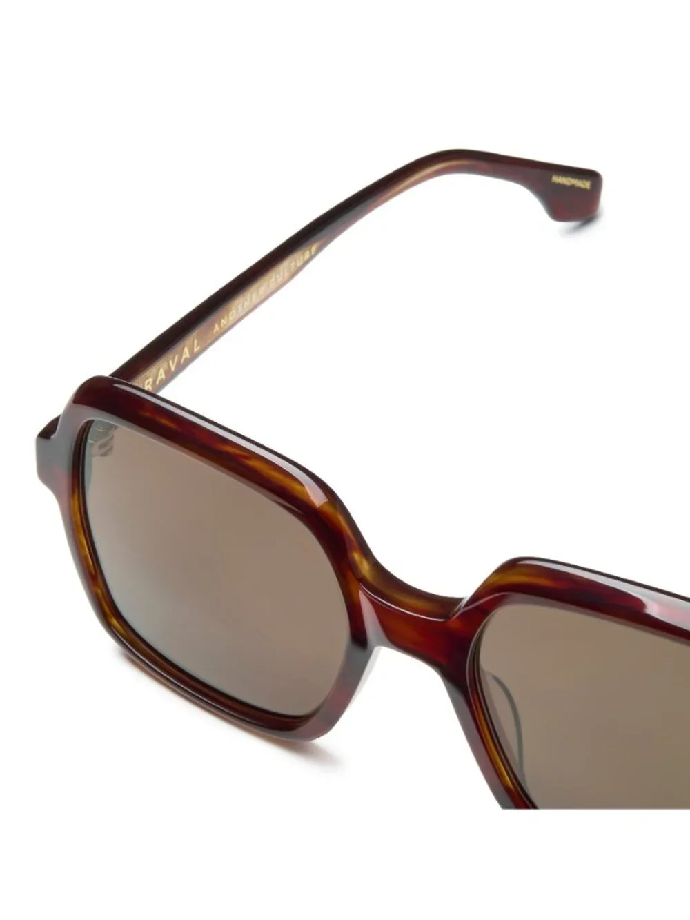 New Raval Eyewear Women's Sunglasses Havana Square Brown Lens Acetate Frame DESI
